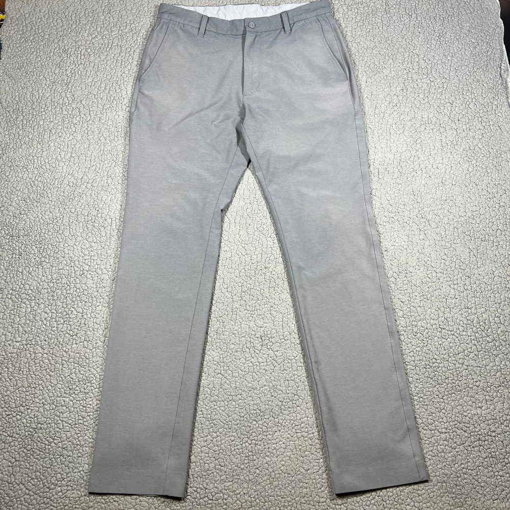 FootJoy Golf Pants W34 L34 Mens Gray Performance Stretch Flat Front FJ Logo